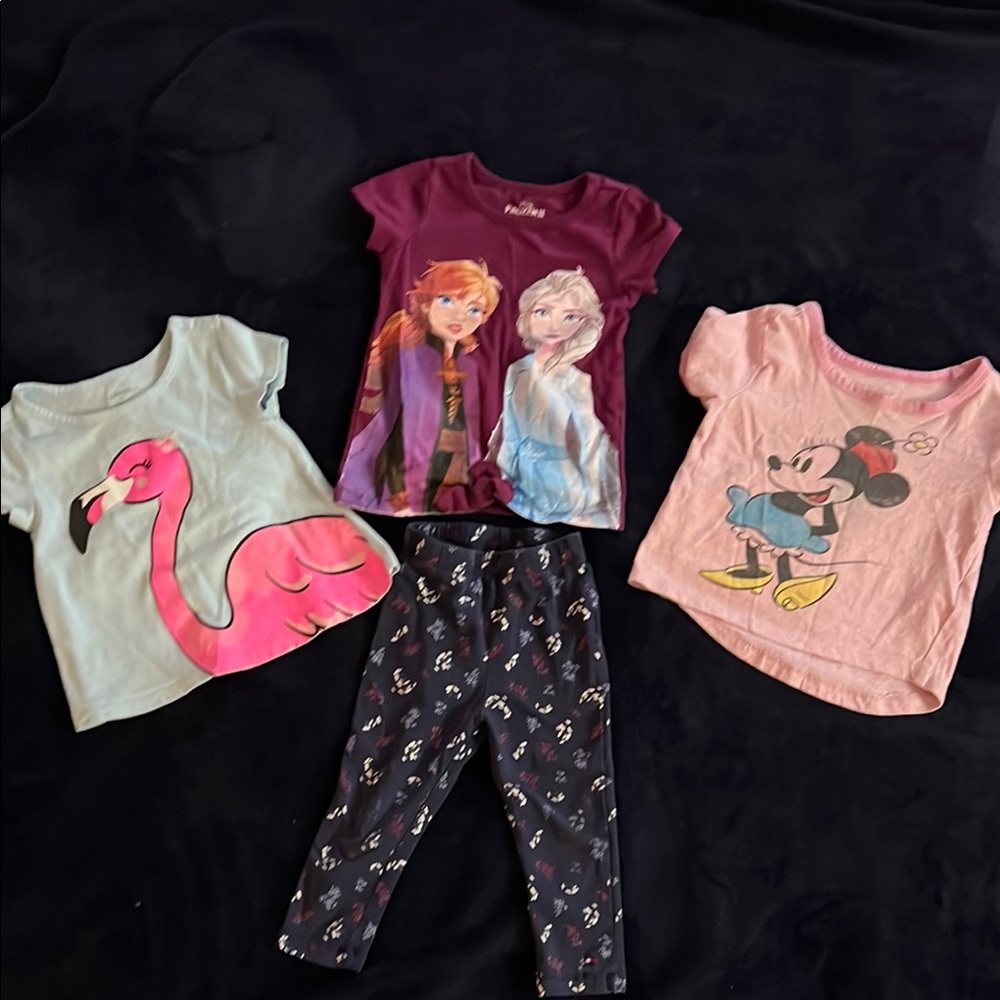 Disney Character T-Shirts and Leggings Set Lot 502